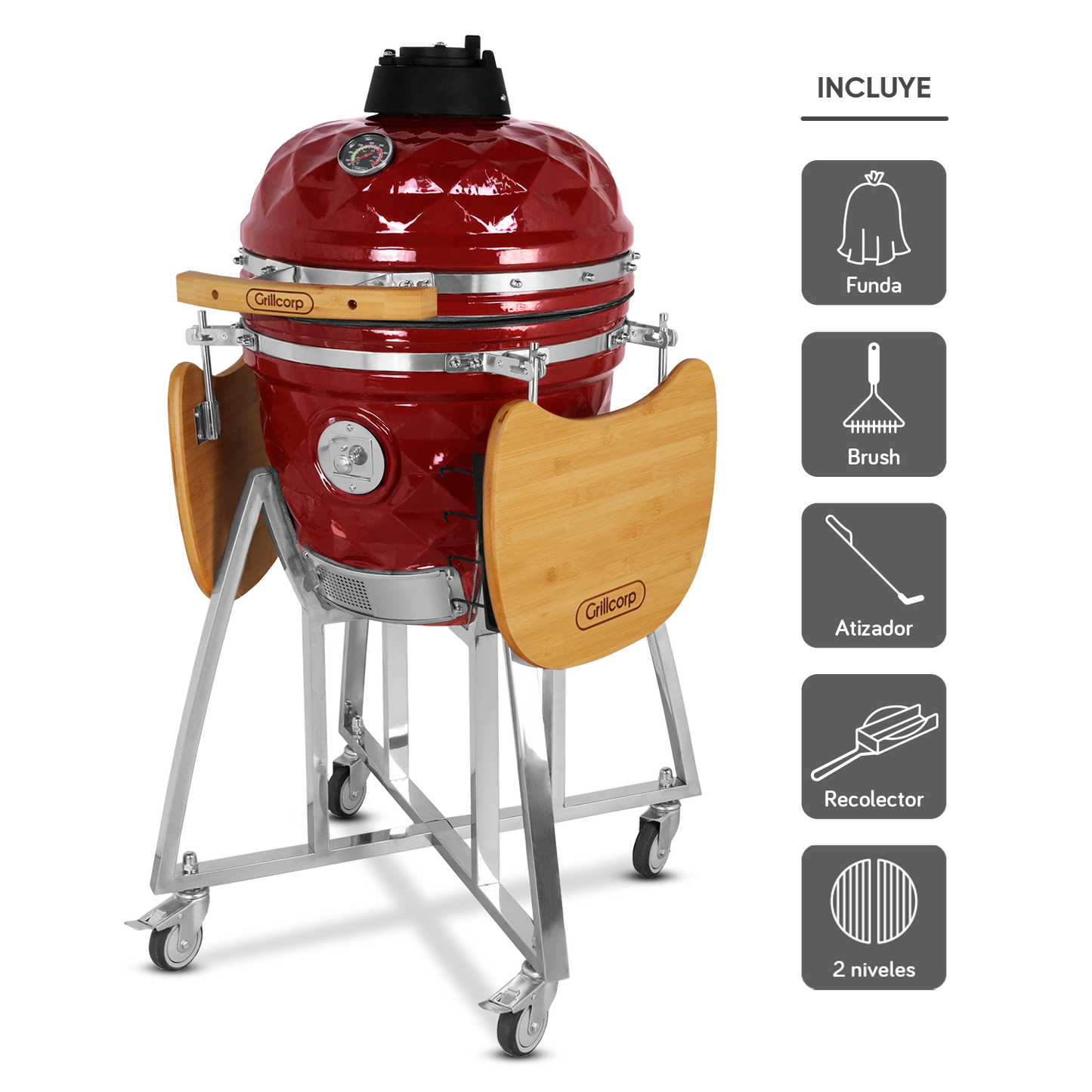 Kamado Diamante 18" con Divide and Conquer de 2 niveles | Grillcorp