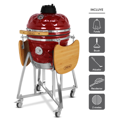 Kamado Diamante 18" con Divide and Conquer de 2 niveles | Grillcorp