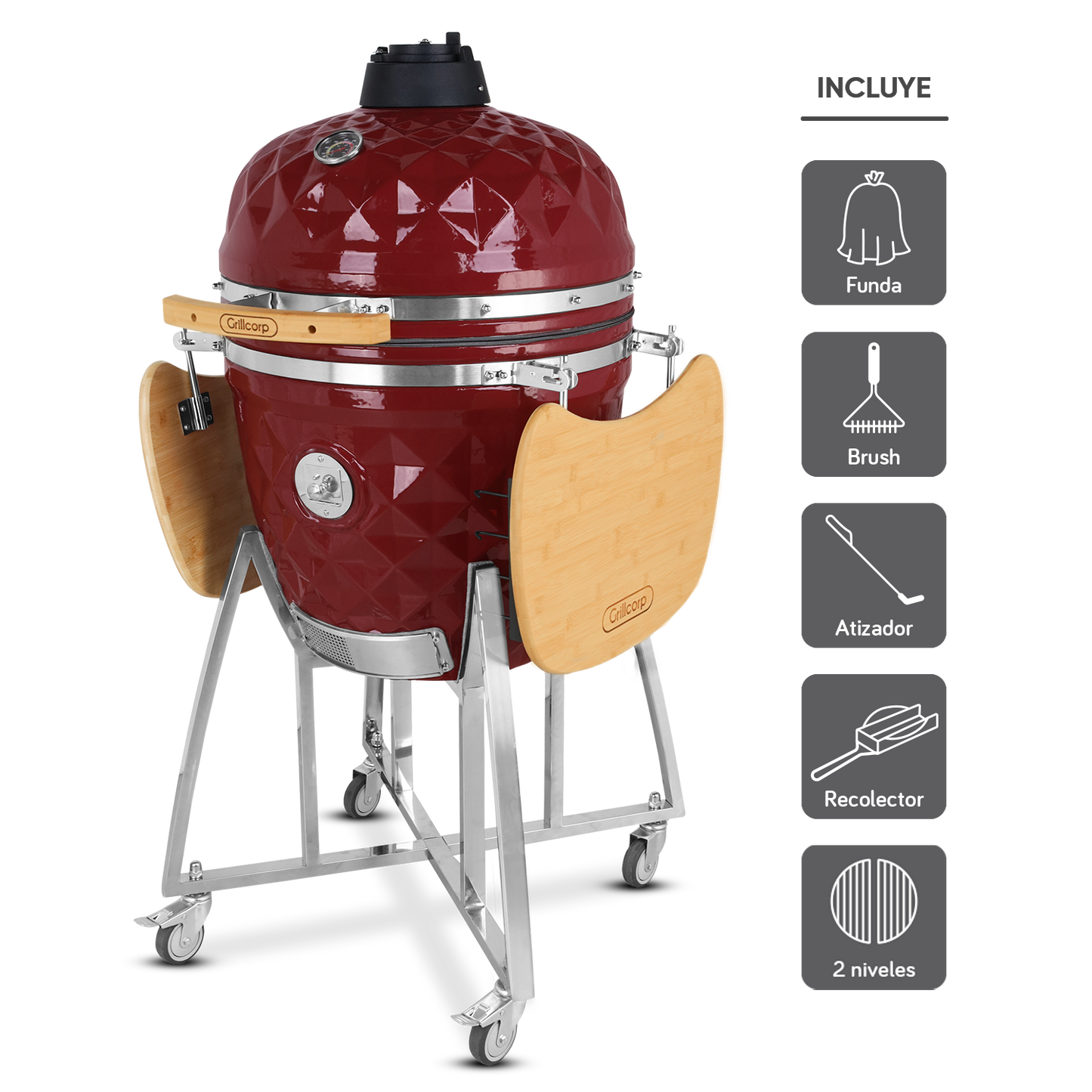 Kamado Diamante 21" + Divide and Conquer de 2 niveles | Grillcorp