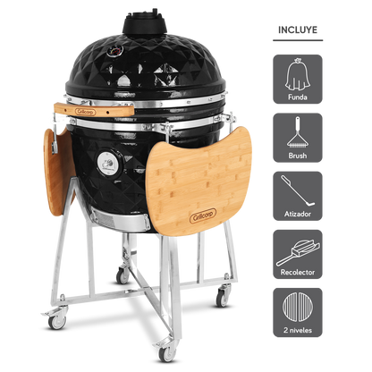 Kamado Diamante 23.5" con Divide and Conquer de 2 niveles | Grillcorp
