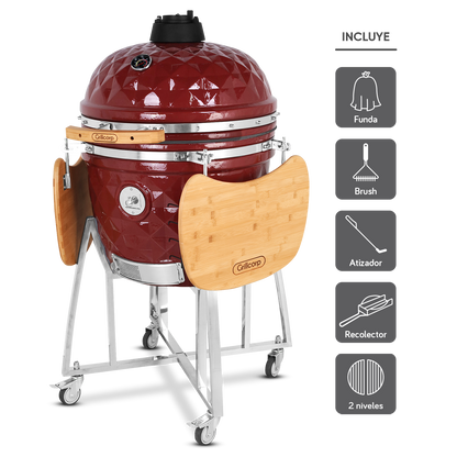 Kamado Diamante 23.5" con Divide and Conquer de 2 niveles | Grillcorp
