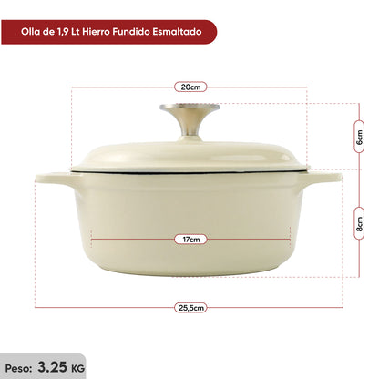 Olla de 2QT de hierro fundido de la línea Sable | Victoria