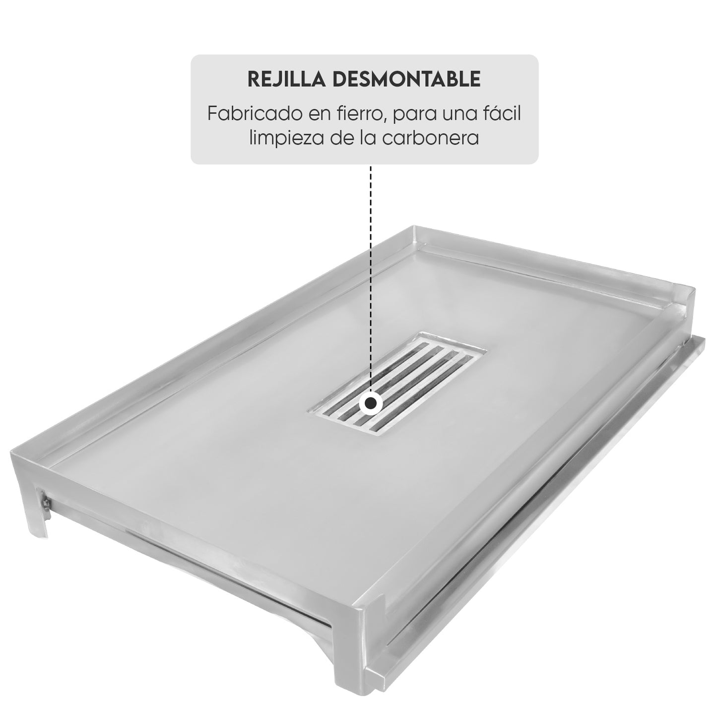 Parrilla Empotrable con sistema de levante Inoxidable Mediana 35cm x 59cm