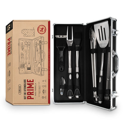Set de Utensilios Prime de 14 piezas para parrilla | Grillcorp