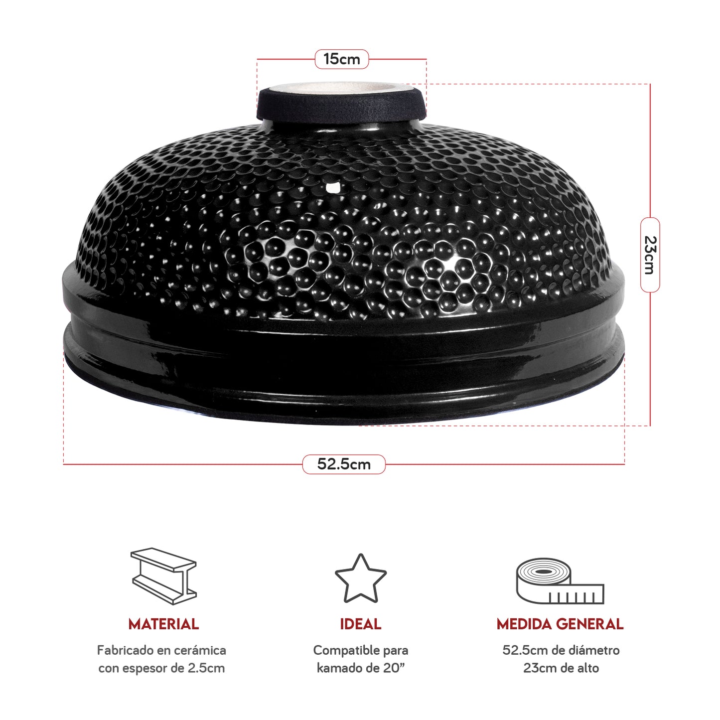 Tapa de cerámica para kamado