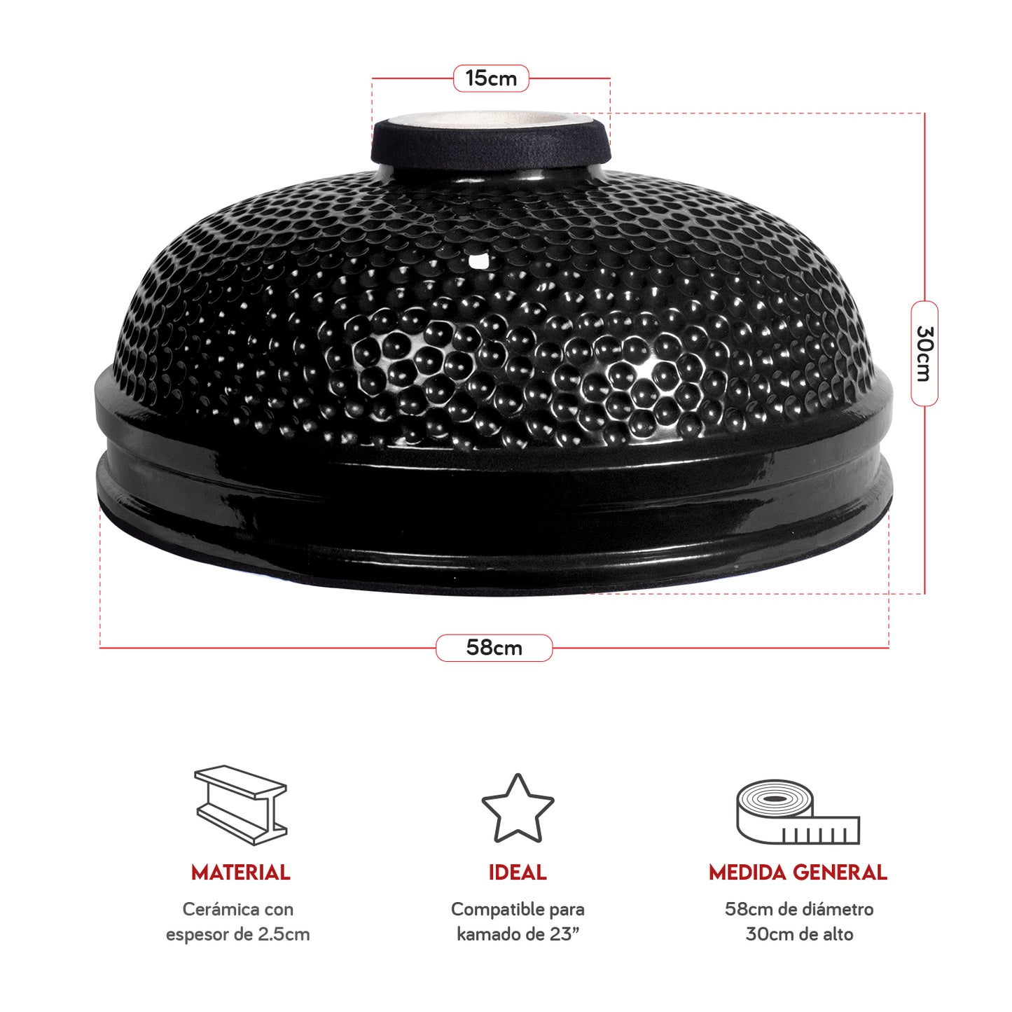 Tapa de cerámica para kamado