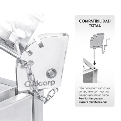 Base Inoxidable para Estaca Parrillera | Grillcorp