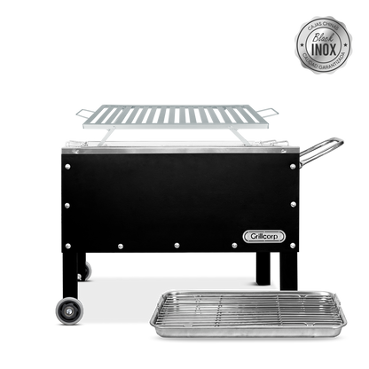 Caja China Mediana Black Inoxidable con Parrilla de Platinas Niqueladas | Grillcorp