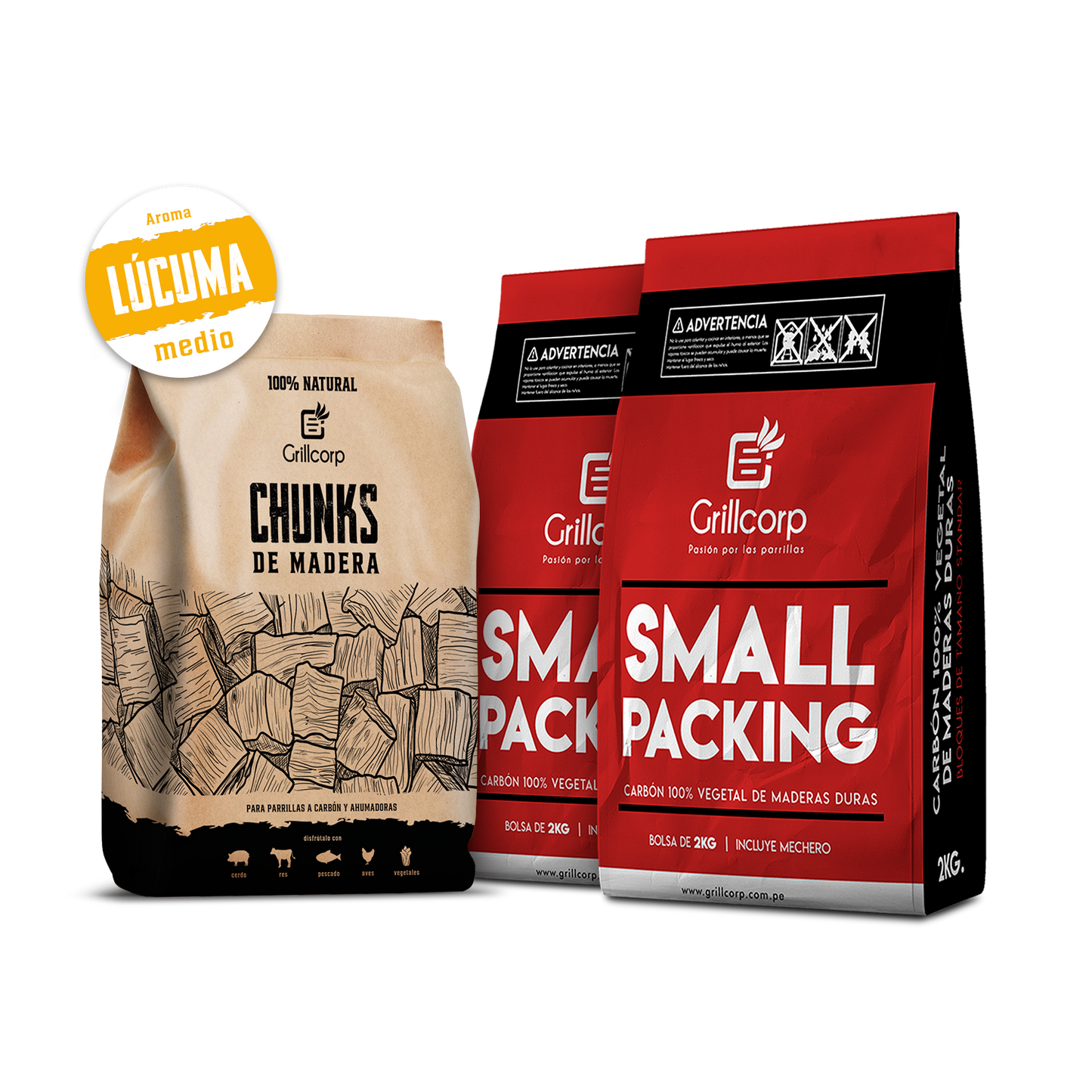 Chunk para Ahumar de 1.5 Kg + 2 Bolsas de Carbón
