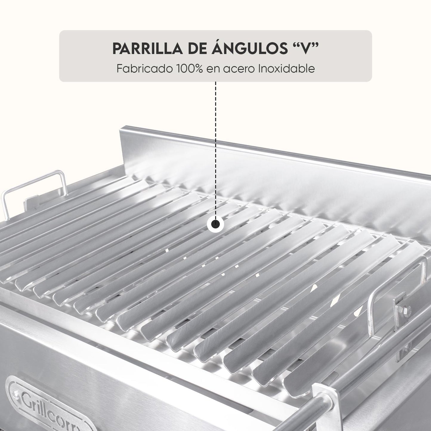 Parrilla Argentina Grande Empotrable Inoxidable 80cm x 50cm | Grillcorp