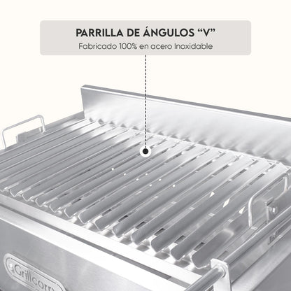 Parrilla Argentina Grande Empotrable Inoxidable 80cm x 50cm | Grillcorp