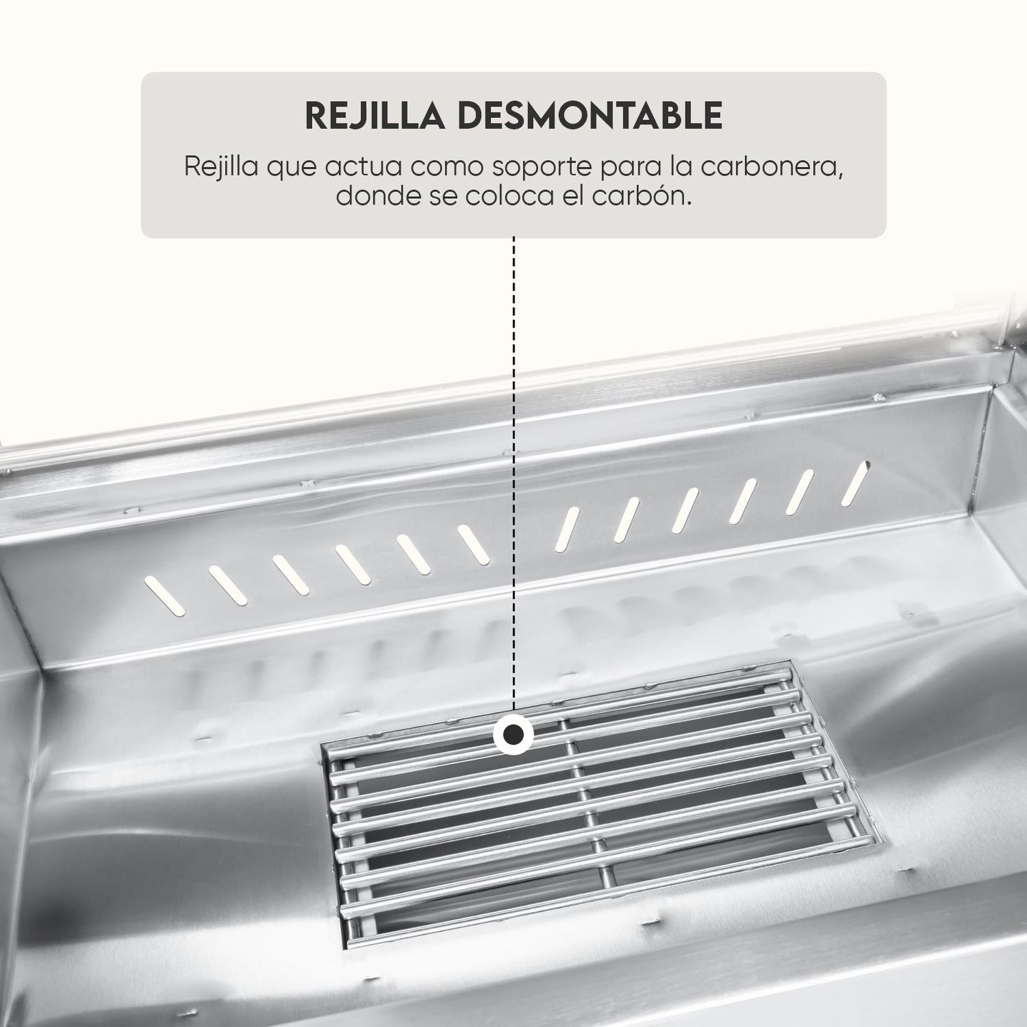 Parrilla Argentina Grande Empotrable Inoxidable 80cm x 50cm | Grillcorp