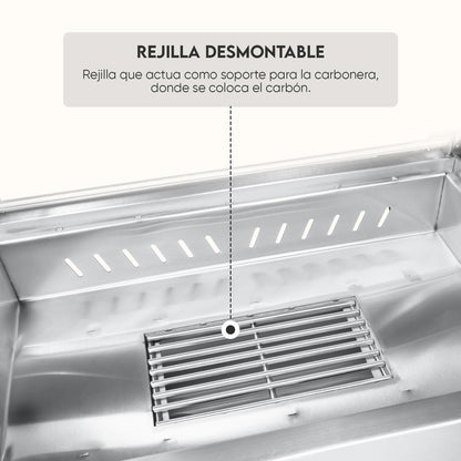 Parrilla Argentina Grande Empotrable Inoxidable 80cm x 50cm | Grillcorp