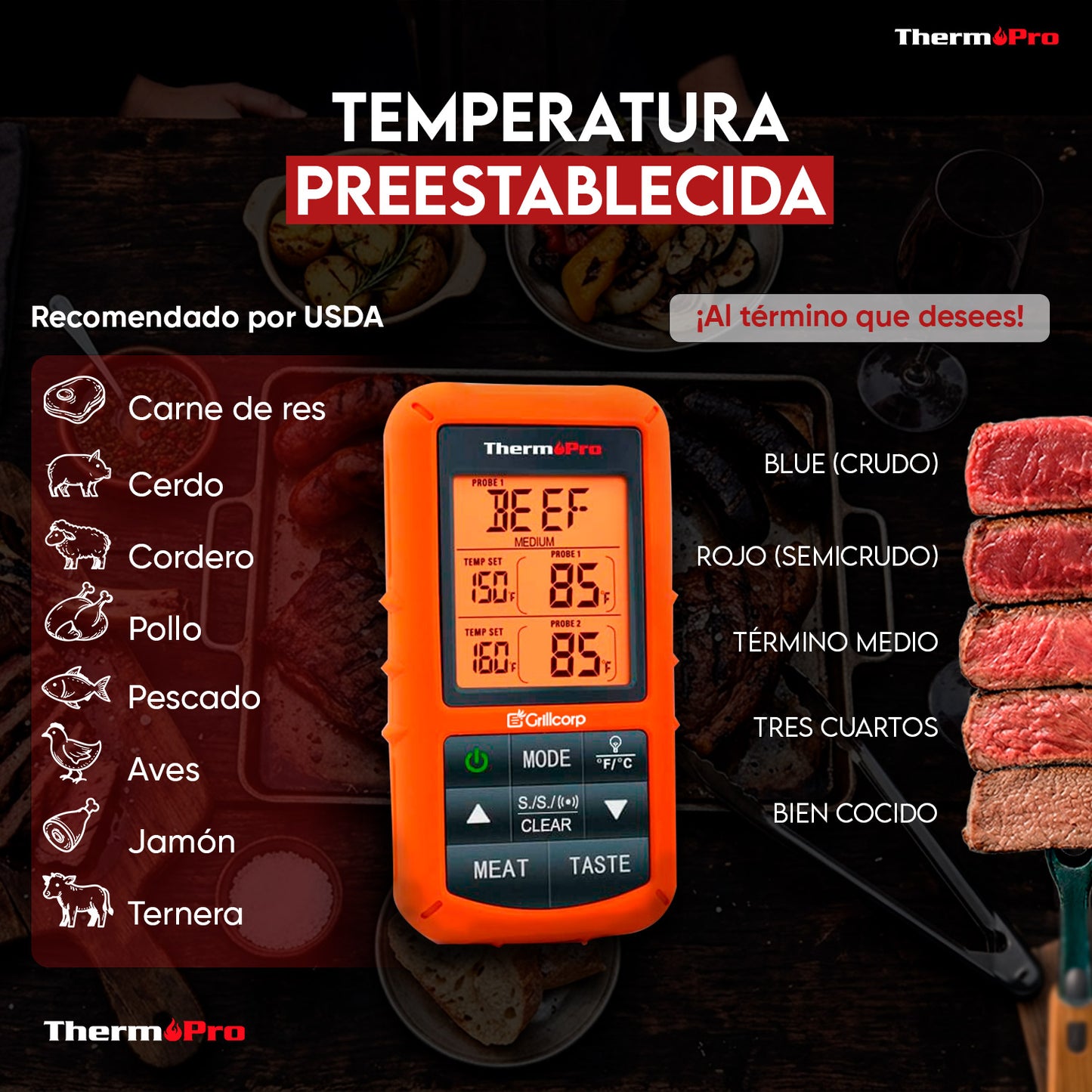 Termómetro con mando a distancia TP20 | ThermoPro