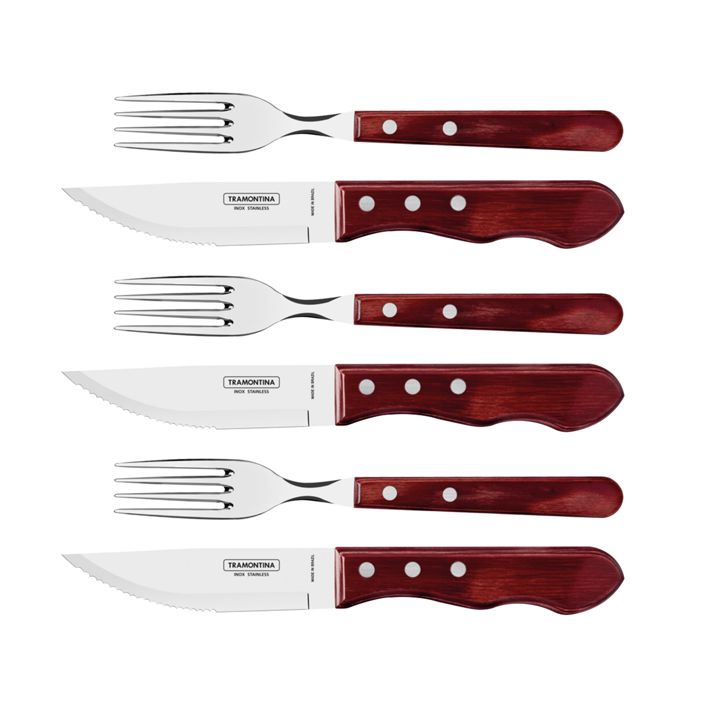 Pack de Cubiertos Polywood (x3 Tenedores / x3 Cuchillos)