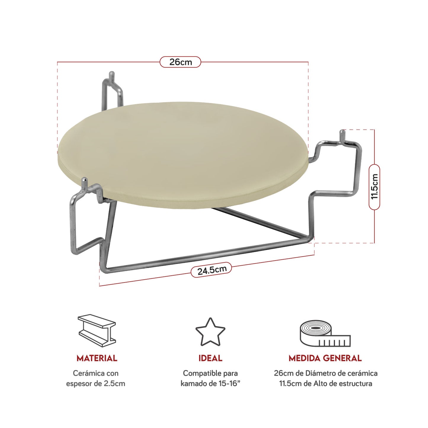 Deflactor para Kamado 15" - 16" | Grillcorp