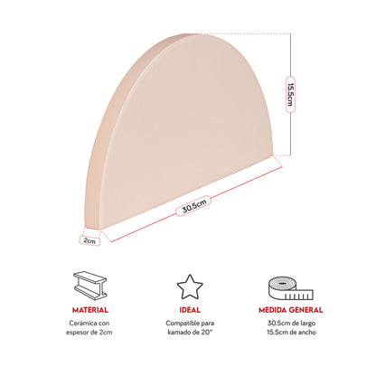 Deflactor de media luna para kamado