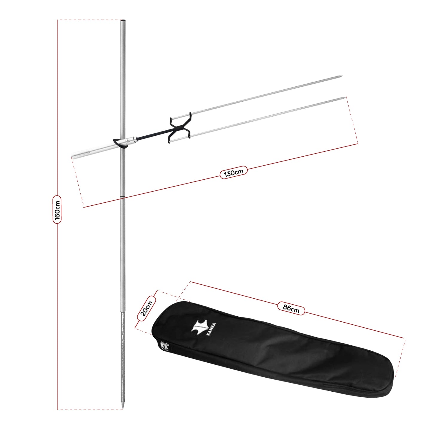 Parrilla asadora Portátil Kanka Acero inoxidable con Rejilla para Asados