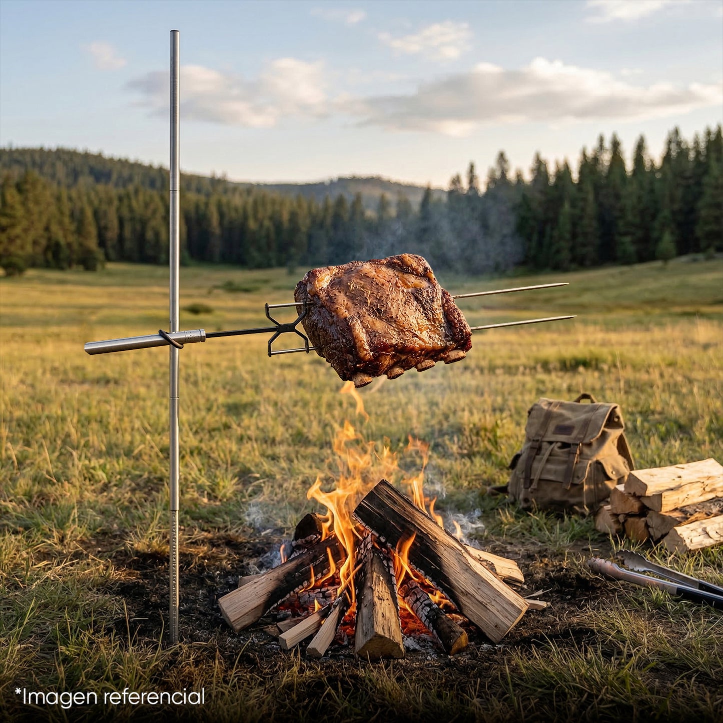 Parrilla asadora Portátil Kanka Acero inoxidable con Rejilla para Asados