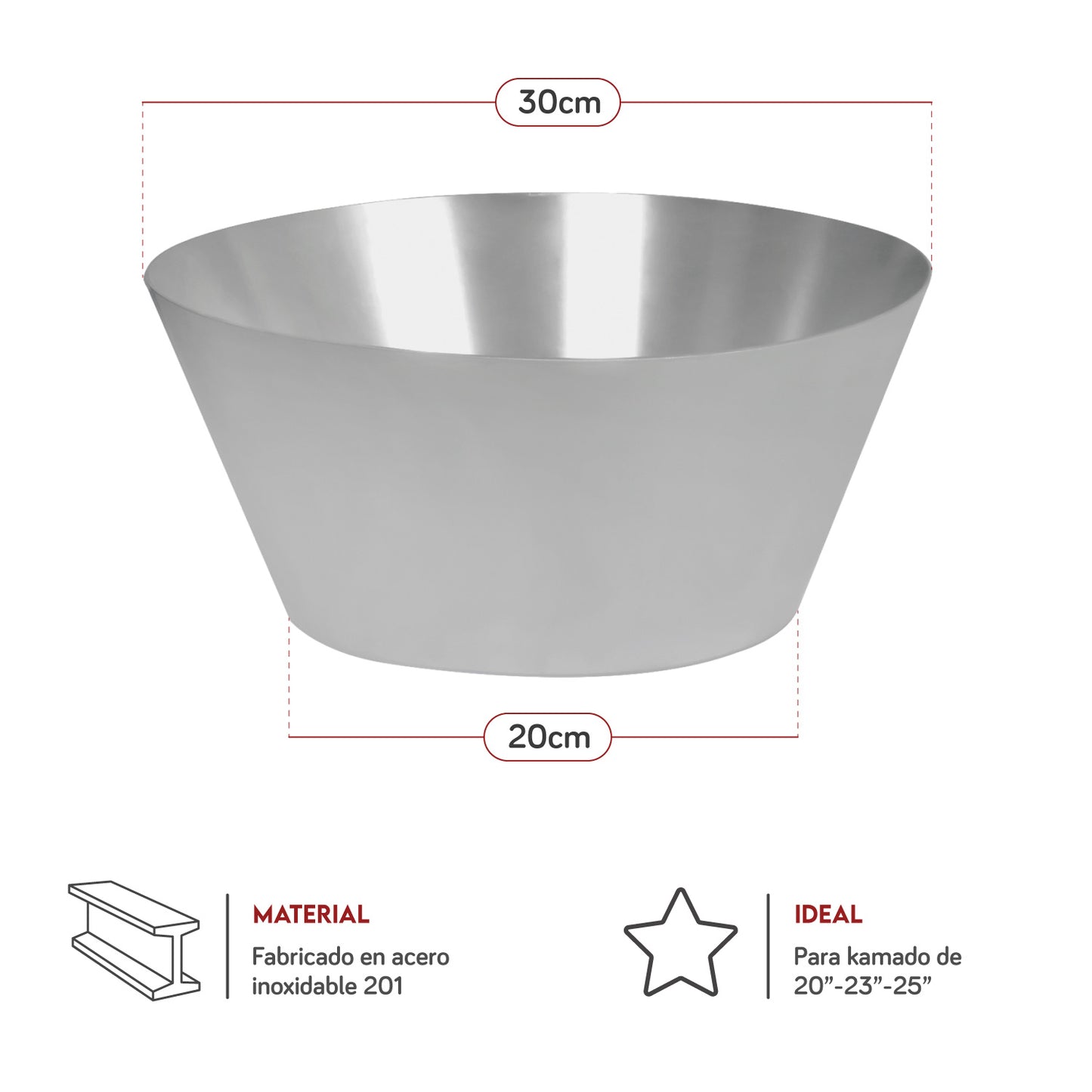 Fogón de Acero Inoxidable para kamado | Grillcorp