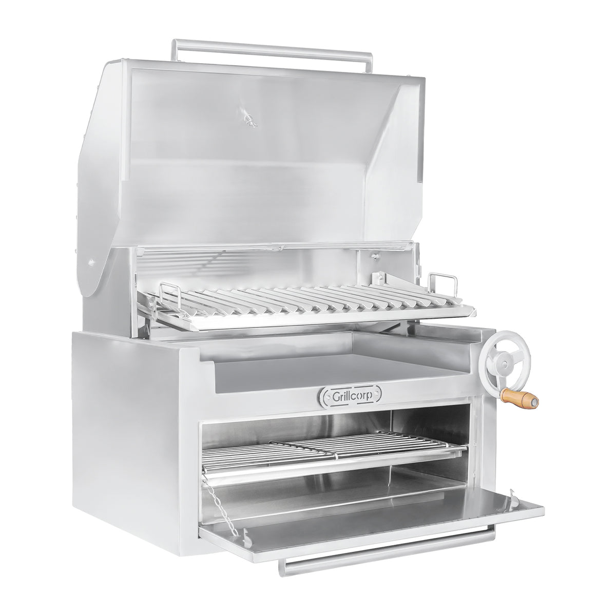 Parrilla Empotrable con Tapa y Caja China PREMIUM 80cm x 50cm | Grillcorp