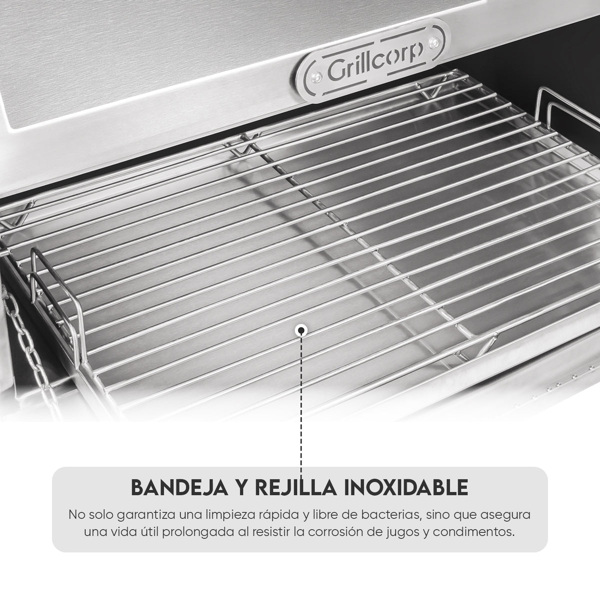 Parrilla Empotrable con Tapa y Caja China PREMIUM 80cm x 50cm | Grillcorp