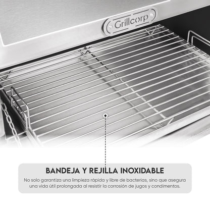 Parrilla Empotrable con Tapa y Caja China PREMIUM 80cm x 50cm | Grillcorp