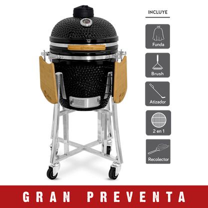 Kamado Clásico 18" + Divide and conquer 2 niveles