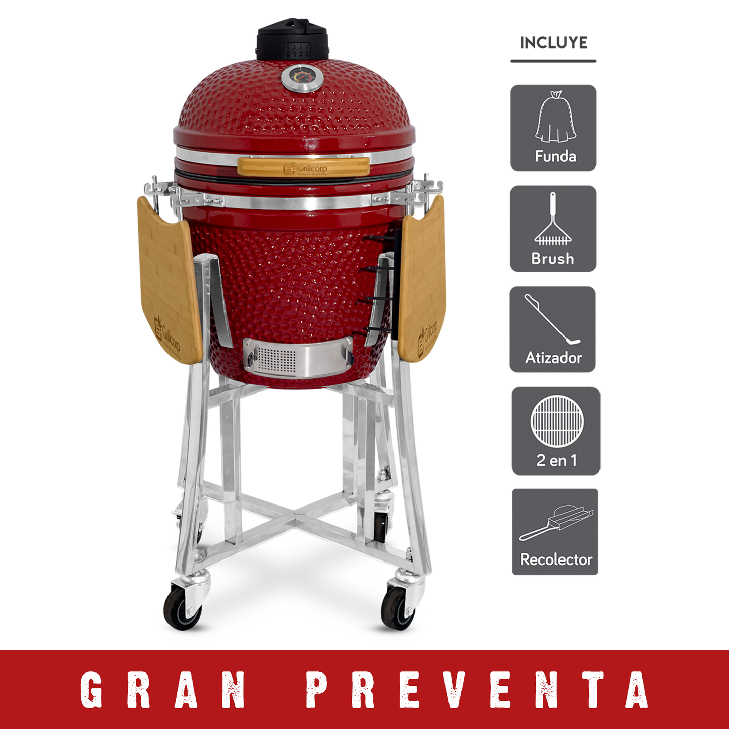 Kamado Clásico 18" + Divide and conquer 2 niveles