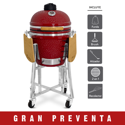 Kamado Clásico 18" + Divide and conquer 2 niveles