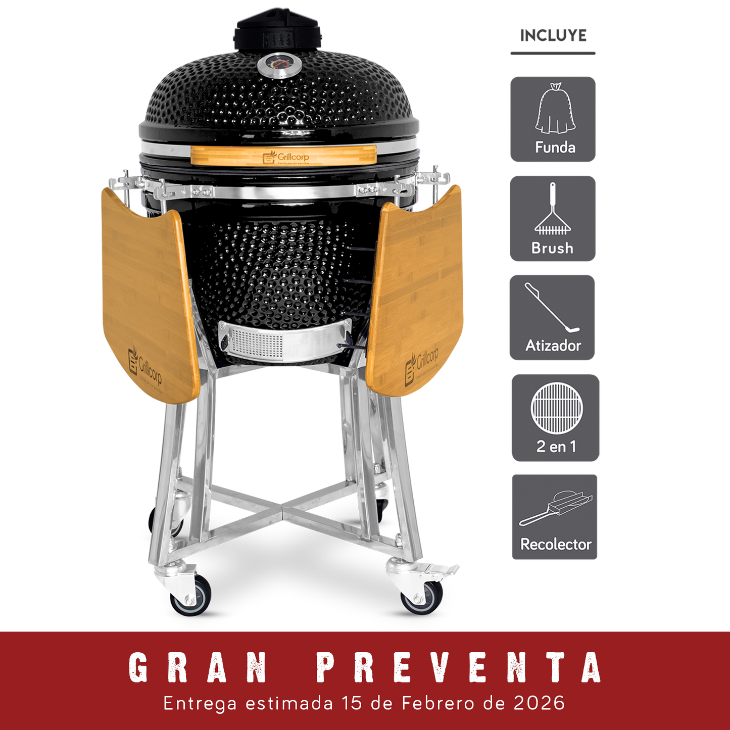 Kamado Clásico 20" + Divide and conquer de 2 niveles