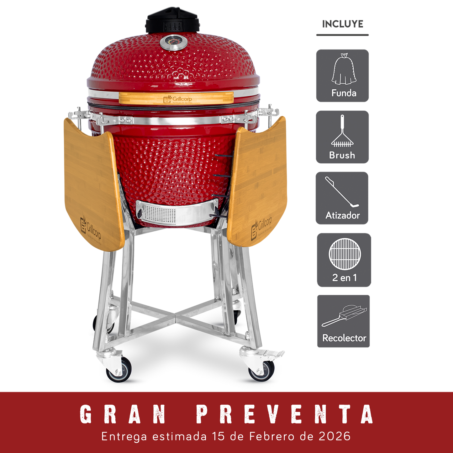 Kamado Clásico 20" + Divide and conquer de 2 niveles