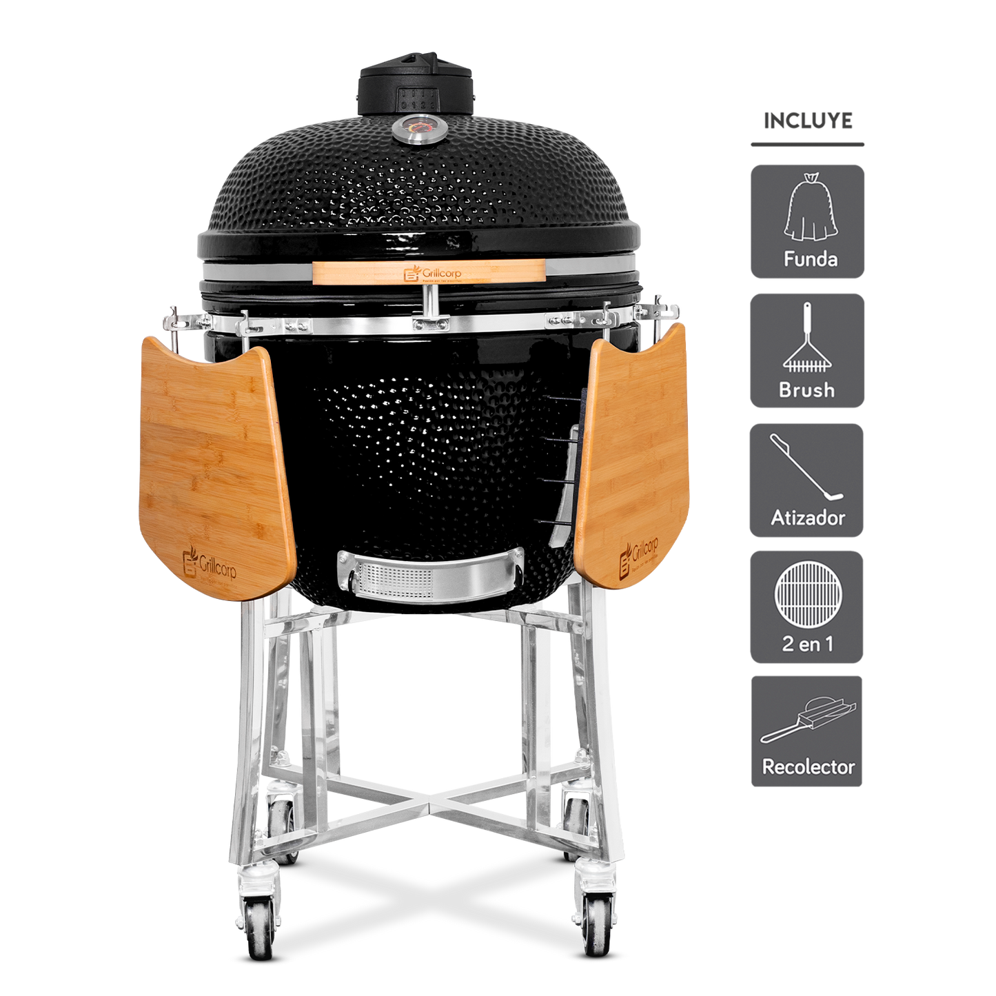 Kamado Clásico 25" con Divide and conquer de 2 niveles