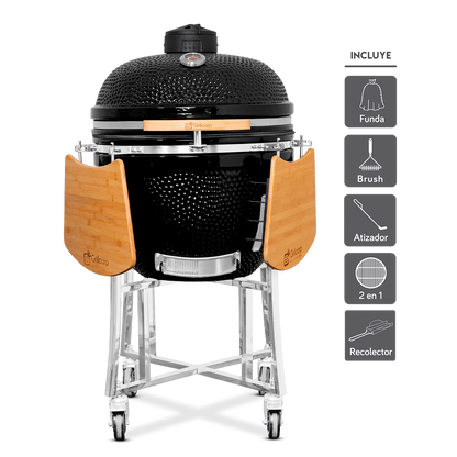 Kamado Clásico 25" con Divide and conquer de 2 niveles