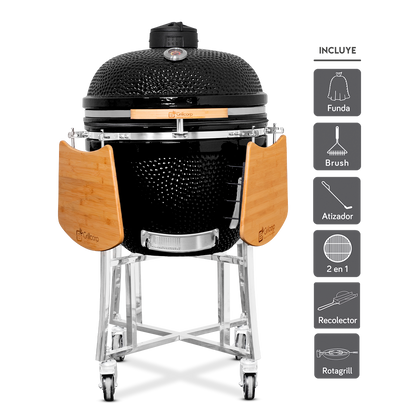 Kamado Clásico 25" + Rotagrill + Divide and conquer de 2 niveles