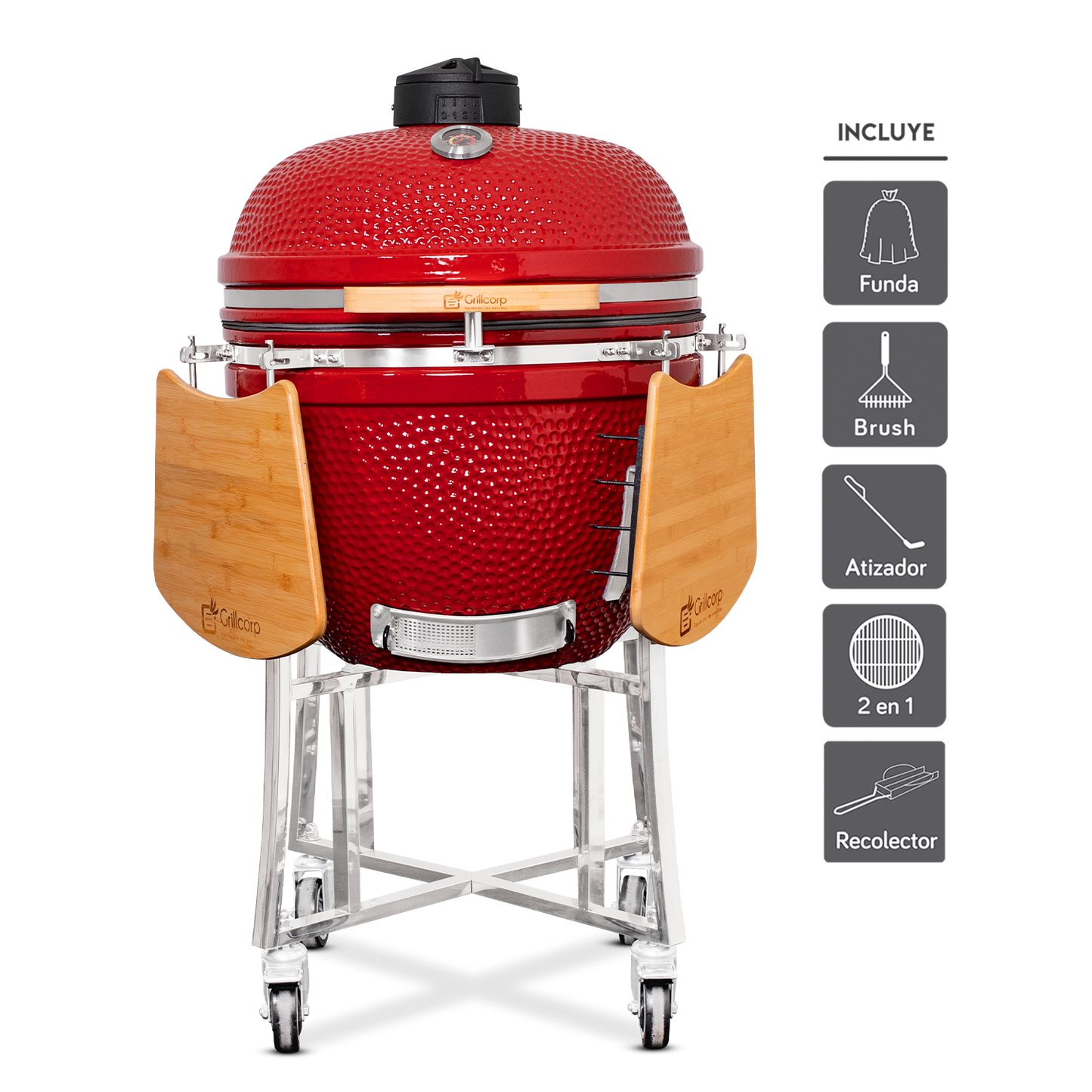 Kamado Clásico 25" con Divide and conquer de 2 niveles