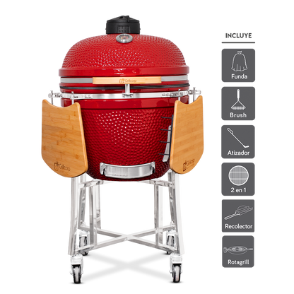 Kamado Clásico 25" + Rotagrill + Divide and conquer de 2 niveles
