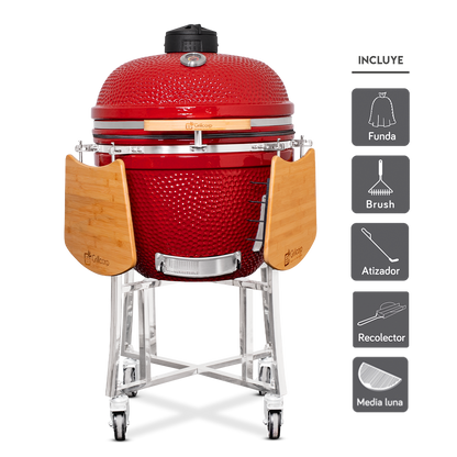 Kamado Clásico 25" con plancha media luna