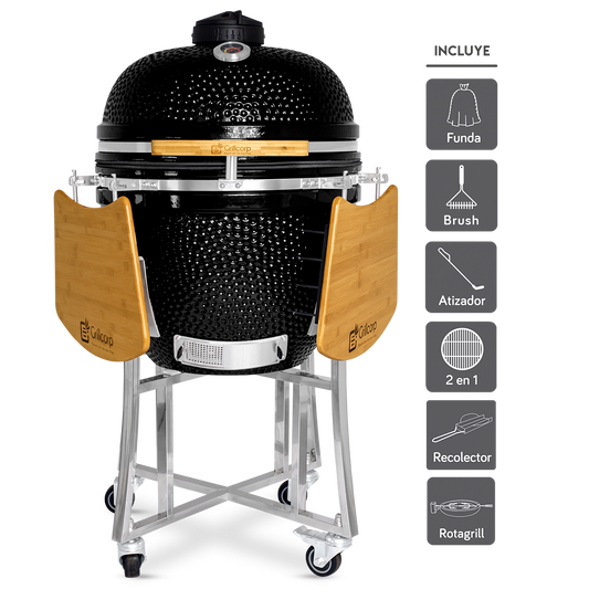 Kamado Clásico 25" + Rotagrill + Divide and conquer de 2 niveles