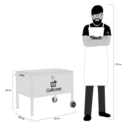 Caja China Grande Inoxidable con Parrilla de Levante