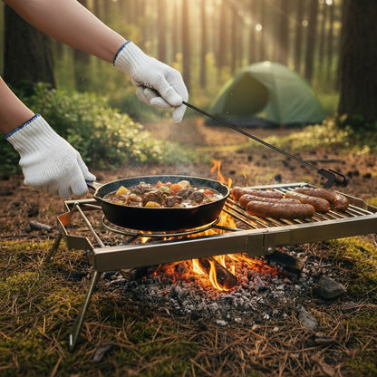 Set de Camping Parrillero Inoxidable x 4 piezas