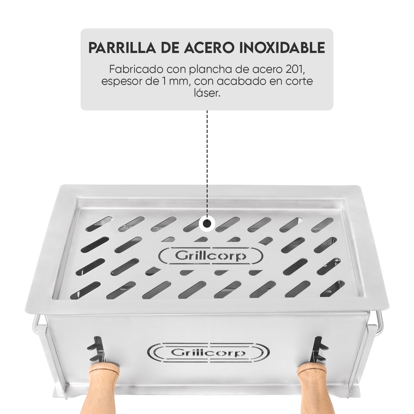 Parrilla Desmontable de Camping Inoxidable