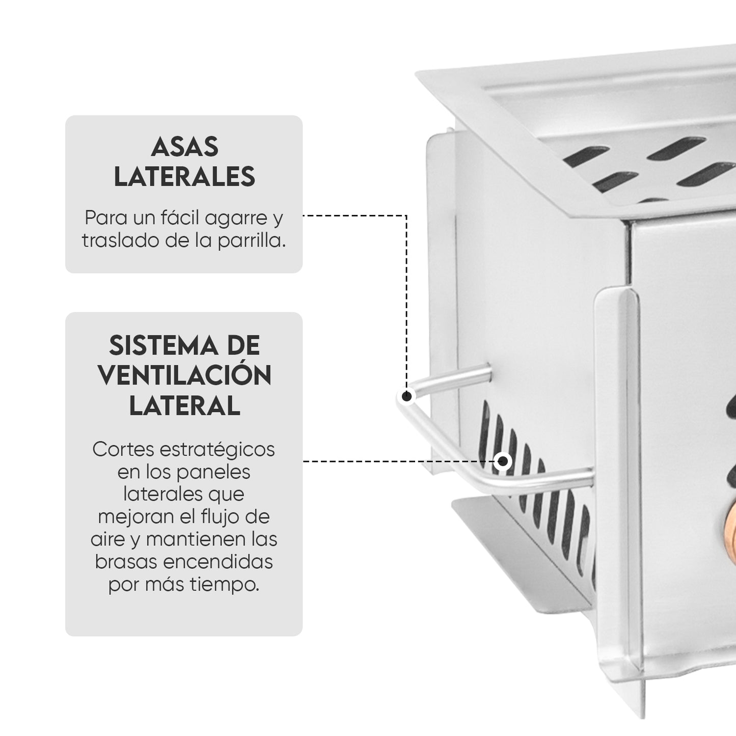 Parrilla Desmontable de Camping Inoxidable