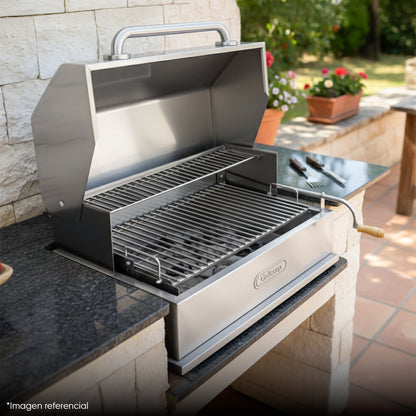 Parrilla Argentina con tapa Mediana Empotrable Inoxidable 70cm x 45cm | Grillcorp