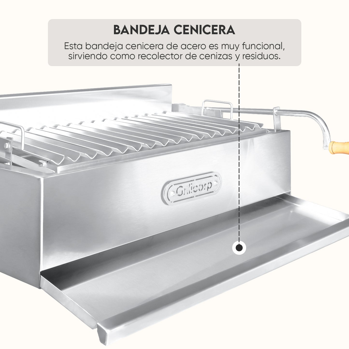 Parrilla Argentina Extra Grande Empotrable Inoxidable 100cm x 60cm | Grillcorp