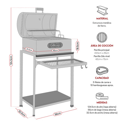 Parrilla Modelo Tambor de metal para balcón | Grillcorp