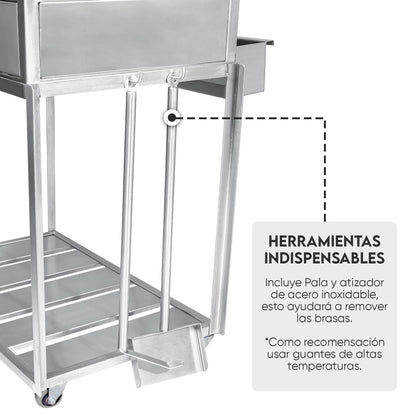 Parrilla Uruguaya Chica de Acero Inoxidable