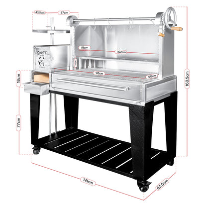 Parrilla Uruguaya Grande 143x165x65