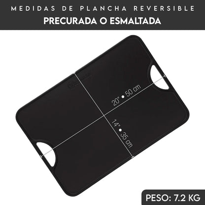 Plancha Grande 35cm x 50cm de Hierro Fundido Esmaltado - Victoria