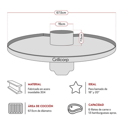 Plancha Redonda para Kamado | Grillcorp